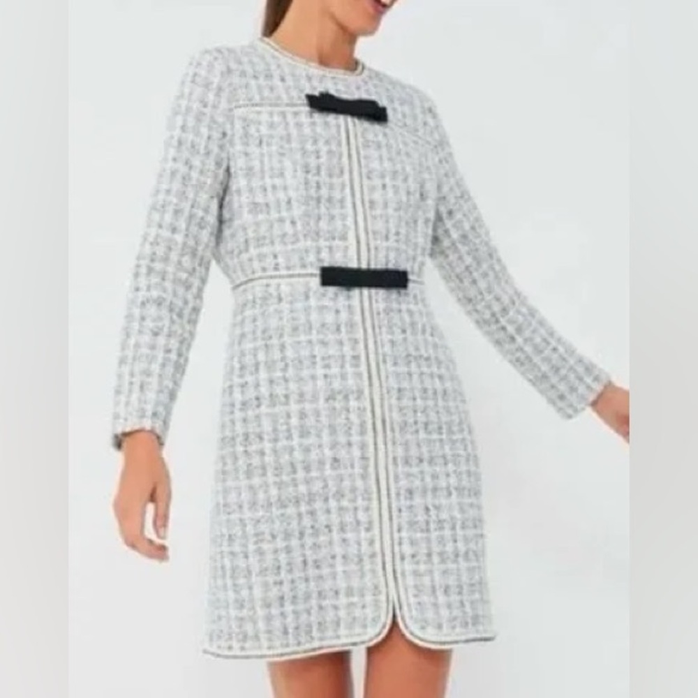 Pomander Place White and Black Long Sleeve Dress
